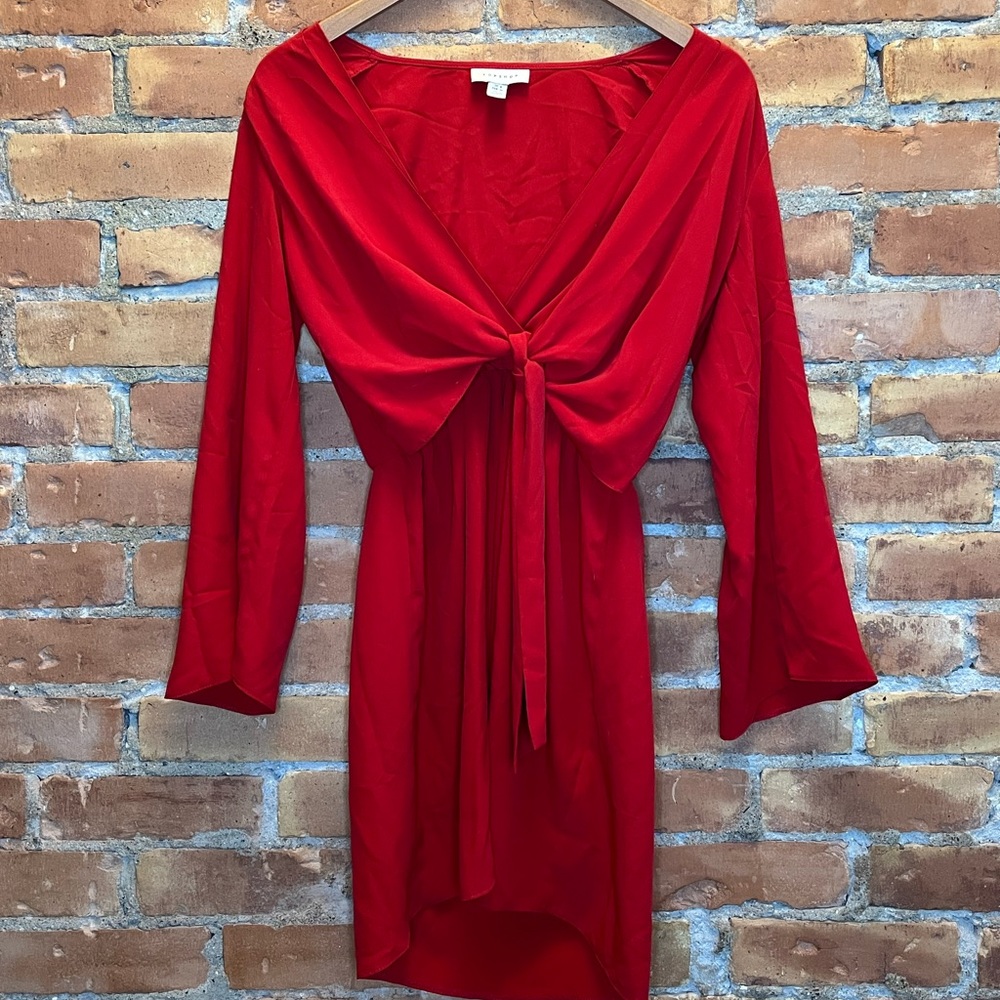 Topshop + Dress + Red + Size 4